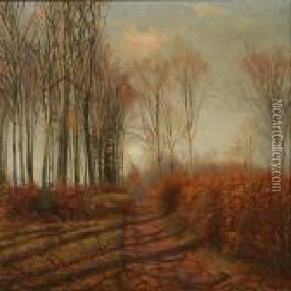 Autumn Forest Scene Oil Painting - Sigvard Hansen