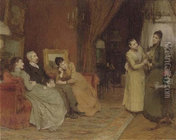Portrait Of The Joseph Family Oil Painting - Sir William Quiller Orchardson