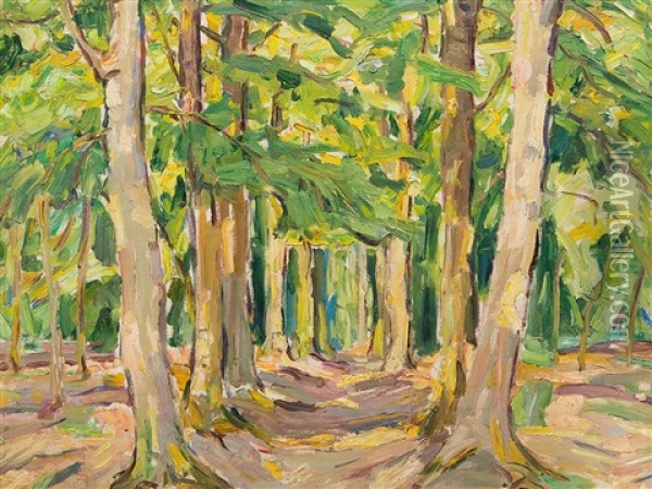 Forest Landscape Oil Painting - Carl Joerres