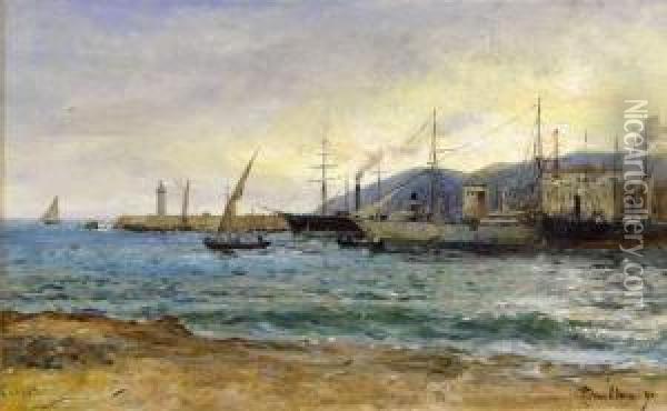 Le Port De Cannes Oil Painting - Pierre-Henri-Theodore Tetar van Elven