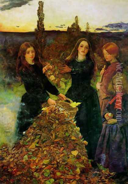 Autumn Leaves Oil Painting - Sir John Everett Millais