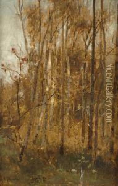 Birkenwaldchen. Oil Painting - Ludwig Munthe
