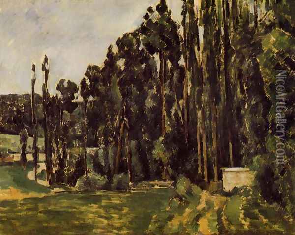 Poplars Oil Painting - Paul Cezanne