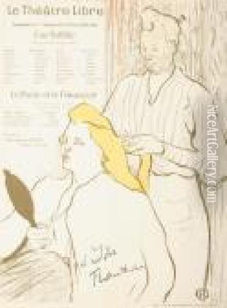 La Coiffure, Programme Du Theatre Libre Oil Painting - Henri De Toulouse-Lautrec