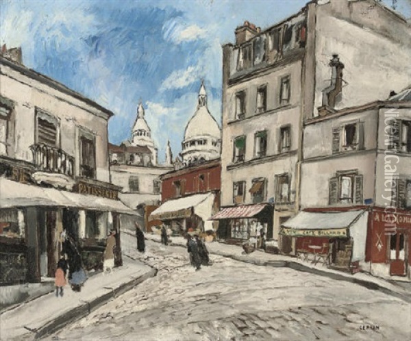 Rue Drevet, Montmartre Oil Painting - Marcel Francois Leprin