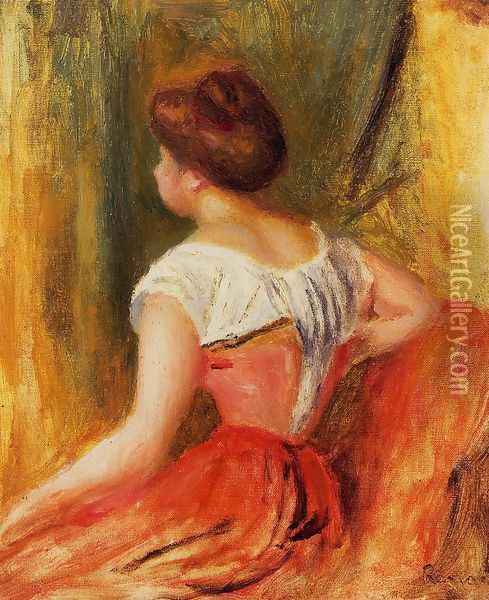 Seated Young Woman2 Oil Painting - Pierre Auguste Renoir
