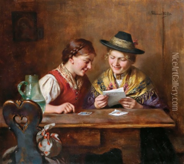 Der Brief Oil Painting - Emma (Edle von Seehof) Mueller