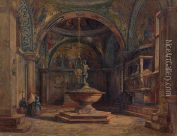 Le Baptistere De L'eglise Saint Marc A Venise Oil Painting - Jean Baptiste van Moer