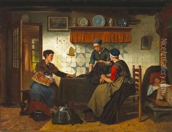 The Cloth Merchant Oil Painting - Sipke (Cornelis) Kool