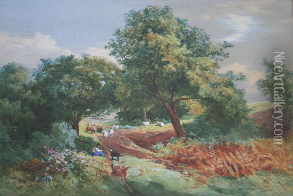 Winterbourne Down Oil Painting - James Jackson Curnock