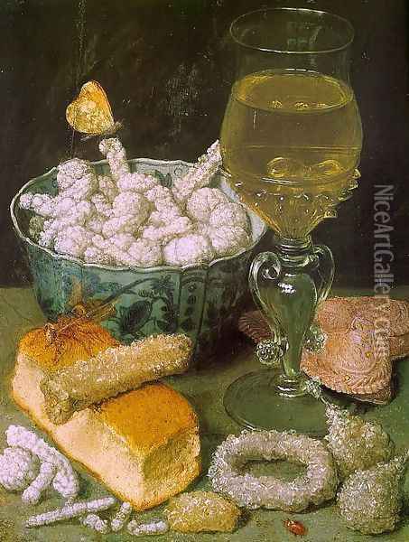 Still Life with Bread and Confectionery Oil Painting - Georg Flegel
