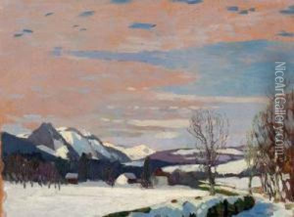 Winterlandschaft Oil Painting - Alfred Poell