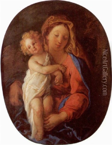 La Vierge A L'enfant Oil Painting - Charles de La Fosse