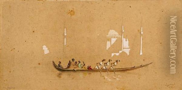 Vue De La Mosquee Yeni Djami Oil Painting - Ch. Theodore, Bey Frere