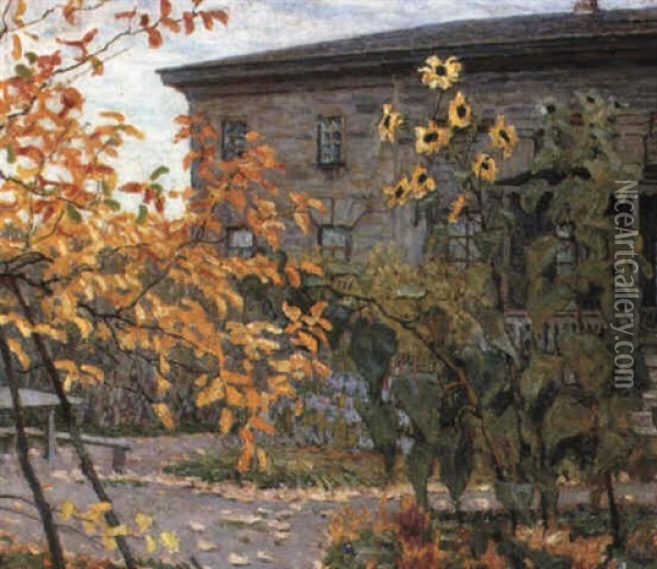 In The Garden Oil Painting - Nikolai Petrovich Bogdanov-Bel'sky