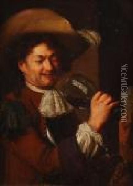 Study Of A Mandrinking From A Roemer Oil Painting - Jan Miense Molenaer