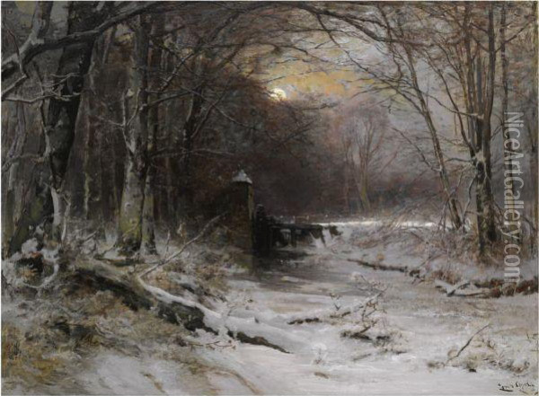 Winter In The Haagse Bos Oil Painting - Louis Apol