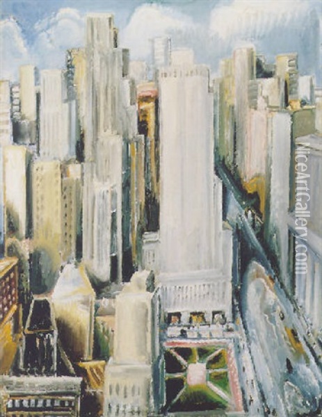 New York Manhattan Oil Painting - Paul Kleinschmidt