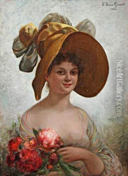 La Jeune Fille Aux Fleurs Oil Painting - Girard De Saint-Jean