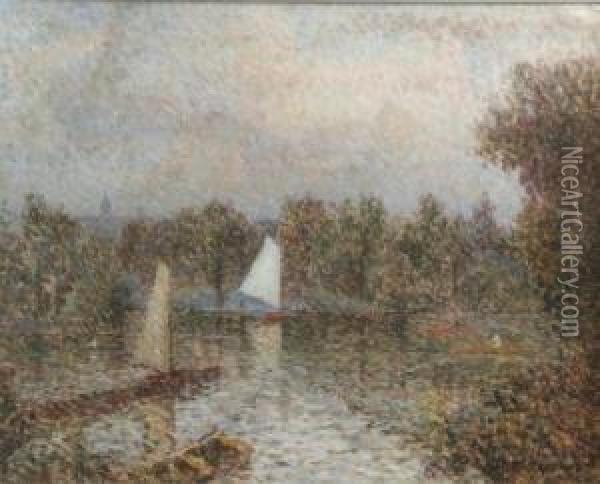 Boating Pond, Green Park Oil Painting - Elliott Seabrooke
