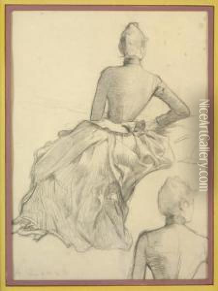 Studies Of A Lady, Seen From Behind Oil Painting - Albert Lynch