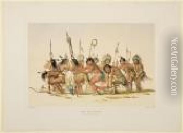 The War Dance Oil Painting - George Catlin