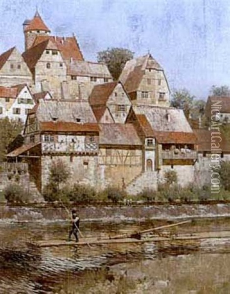 Ansicht Von Besigheim Am Neckar Oil Painting - Carl Roechling
