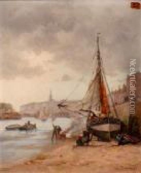 Port De Peche En Belgique Oil Painting - Louis Timmermans