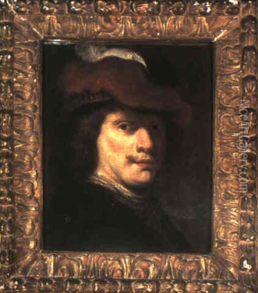 Head Of A Man Wearing A Beret Oil Painting -  Rembrandt van Rijn