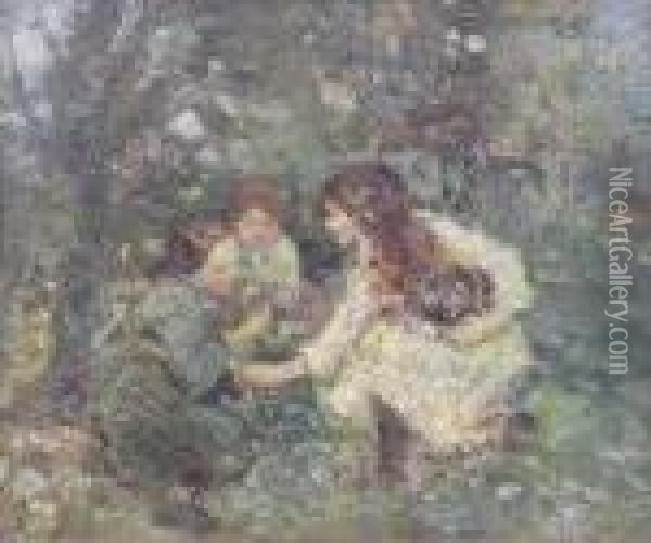 Picking Flowers Oil Painting - Edward Atkinson Hornel