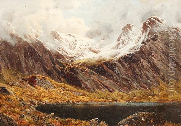 Llyn Idwal Oil Painting - Isaac Cooke