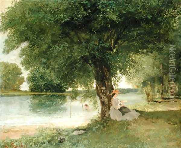 The Charente at Port-Bertaud, 1862 Oil Painting - Jean-Baptiste-Camille Corot