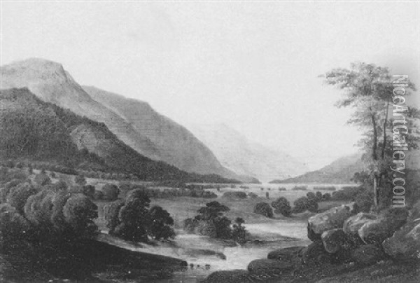 The Juniata River Valley, Pennsylvania Oil Painting - William Cornelius Reichel