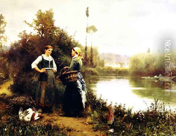 On The Way To Market Oil Painting - Daniel Ridgway Knight