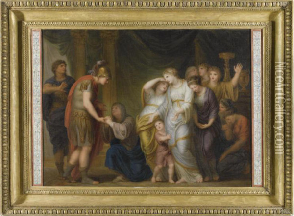 Alexander The Great Showing Mercy To The Family Of Darius Oil Painting - Andries Cornelis Lens