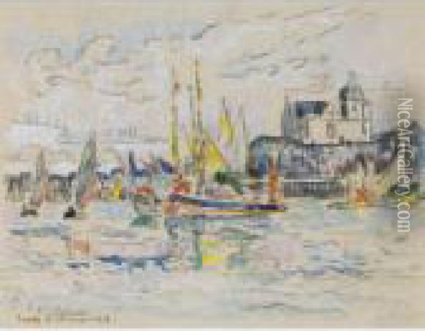 Sables D'olonne, Vue De Port Oil Painting - Paul Signac