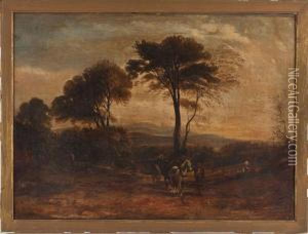 Landscape With Horse And Cart Oil Painting - Horatio McCulloch