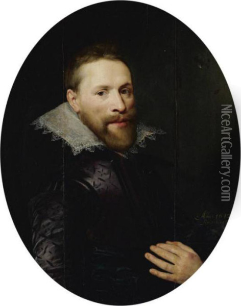 Portrait Of A Man Oil Painting - Jan Anthonisz Van Ravesteyn