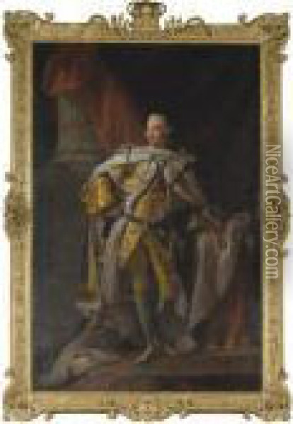 Portrait Of King George Iii In Coronation Robes Oil Painting - Allan Ramsay