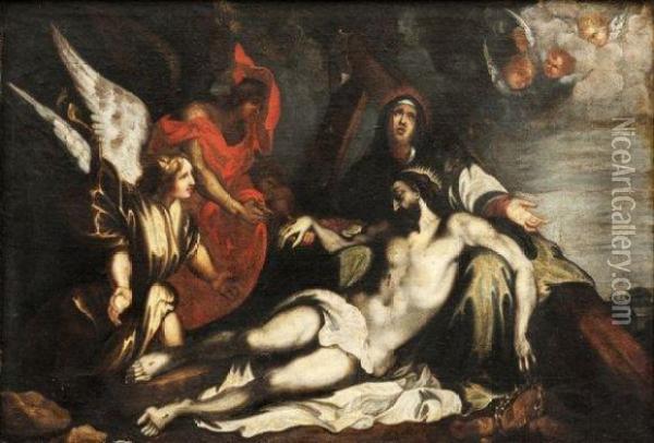 La Deploration Sur Le Corps Du Christ. Oil Painting - Sir Anthony Van Dyck