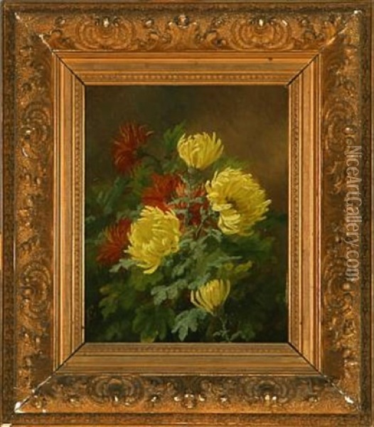 Flowering Asters Oil Painting - Anthonie Eleonore (Anthonore) Christensen