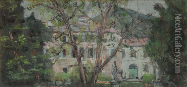 Villa Del Conte Rosa Oil Painting - Luigi Bianchi