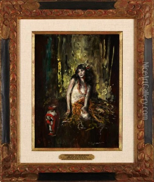 Portrait Of A Hula Girl Oil Painting - Indiana Gyberson