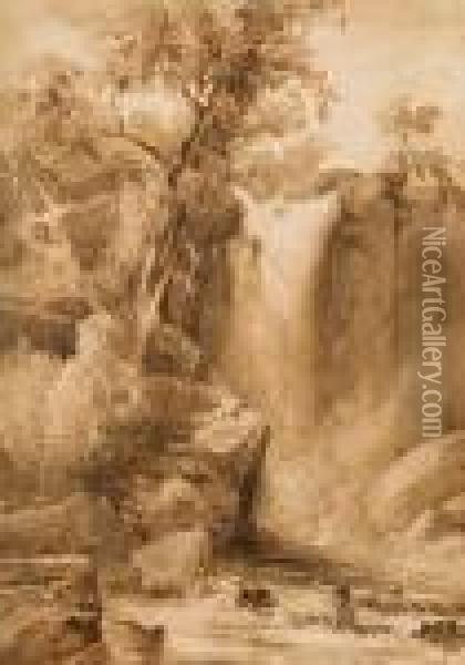 Wannon Falls, Near Hamilton Oil Painting - Abraham Louis Buvelot