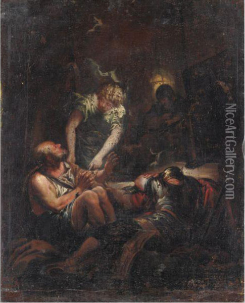 San Pietro Visitato Dall'angelo Oil Painting - Lieven Mehus