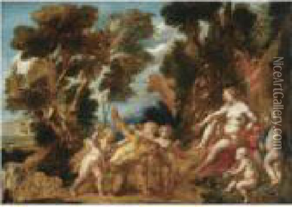 Venus And Eros Punishing A Satyr Oil Painting - Jacob Jordaens