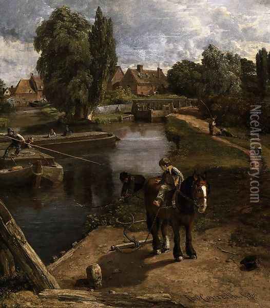 Flatford Mill (detail) 1817 Oil Painting - John Constable