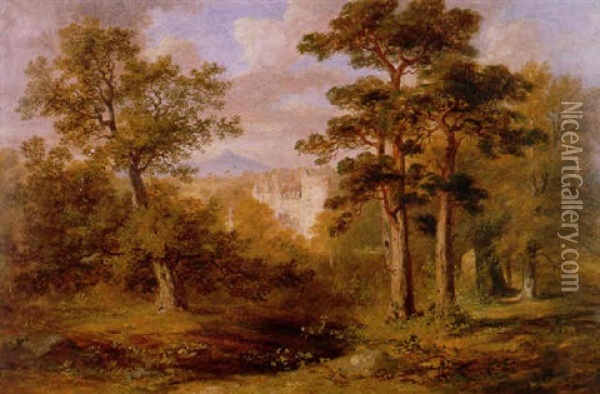Trees At Castle Fraser, Aberdeenshire Oil Painting - James William Giles