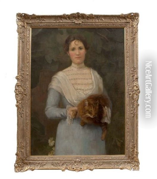 Portrait Of Constance Alexander (nee Grimshaw) Oil Painting - Sarah Henrietta Purser