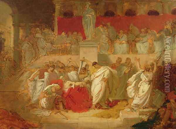 The Death of Caesar Oil Painting - Vincenzo Camuccini